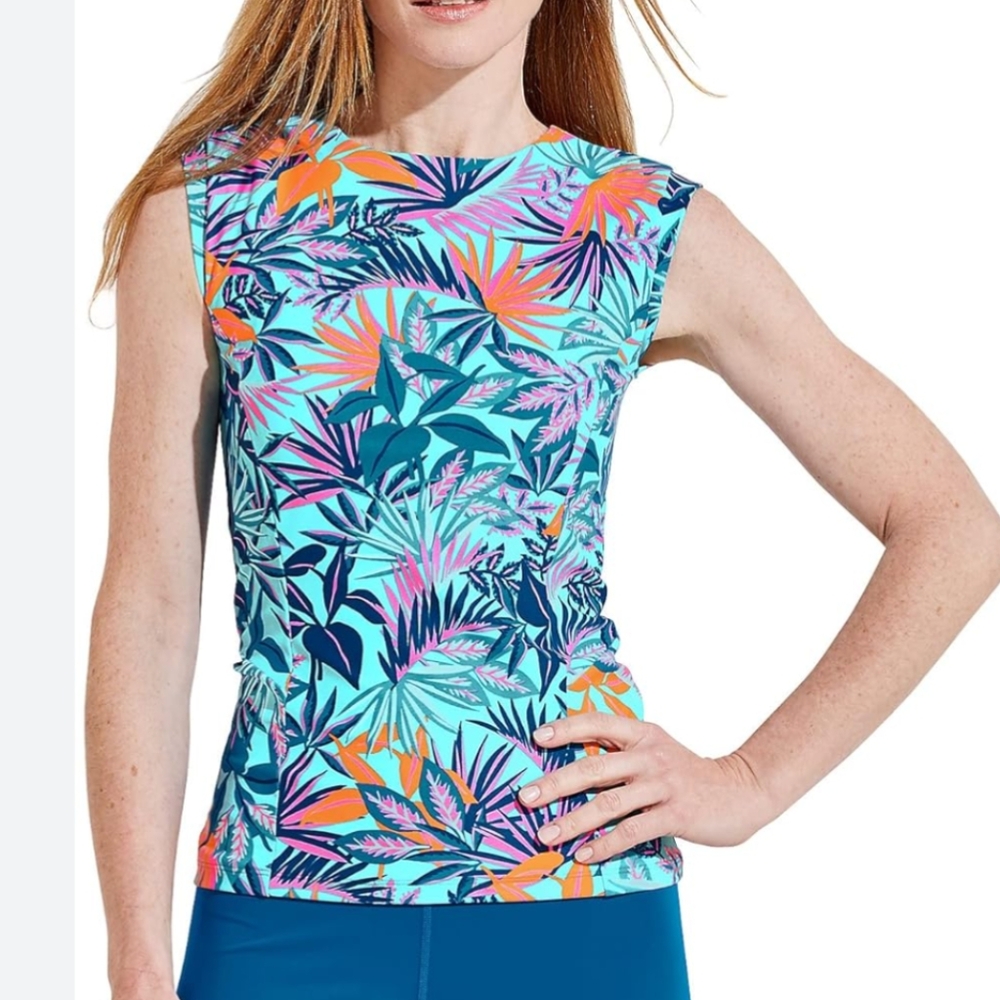 💚 Coolibar Kaylana Tank Top UPF 50+ Size Small